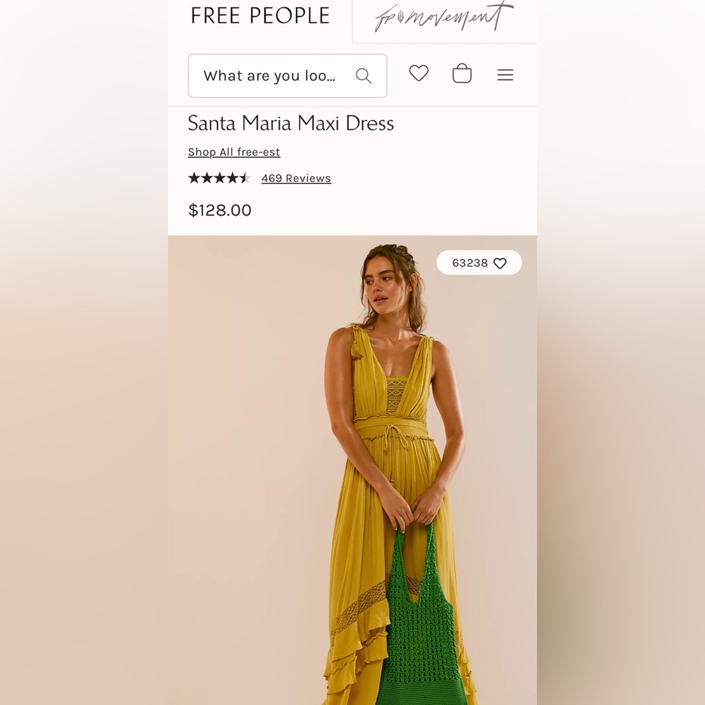 Free People Mustard Maxi Dress - Picture 4 of 4